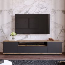 Siphy TV cabinet 44.5x180 cm anthracite/atlantic pine