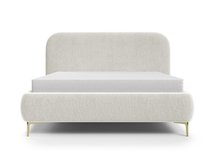 Upholstered bed 160x200 cm Monno Castel 03 metal frame easy-to-clean velvet gold legs