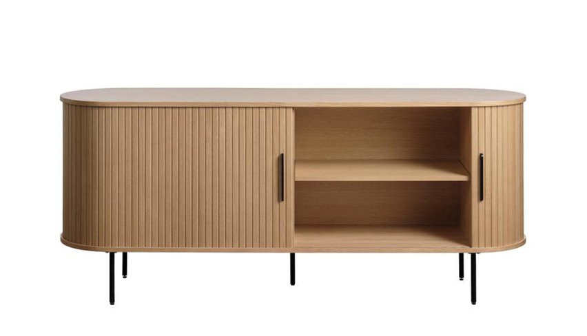 Gativel slatted chest of drawers 180 cm natural oak