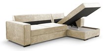 Corner sofa with sleeping function Pazzano L-shaped with container Palladium 02 right-hand side