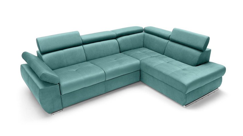 Ararip 268 cm L-shaped corner sofa bed with adjustable headrests and storage (Fabric: Element 15, Side: Right)