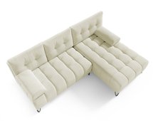 Bareli L-shaped Amon 18 corner sofa bed with storage, hydrophobic velvet, right-hand side