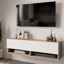 Fretin TV cabinet 31.6x100 cm Atlantic pine/white