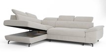 Corner sofa with sleeping function Lambo L-shaped with side Castel 04 with container legs black left-hand side