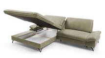 Corner sofa with sleeping function Vitala Castel 15 L-shaped with container, easy-cleaning velvet, left-hand side