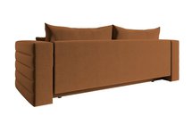 Three-seater sofa Lilla Amon 24 with a container in hydrophobic velor fabric, black legs