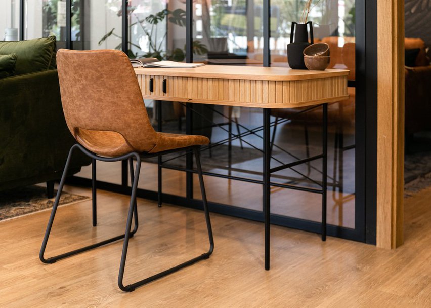 Panessy upholstered chair, brown eco-leather