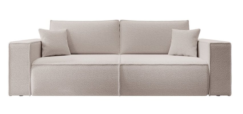 Farese three-seater sofa with storage, brown boucle