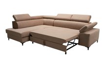 Tazzola L-shaped corner sofa bed with storage (Fabric: Manila 21, Side: Left)