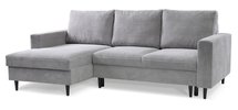 Corner sofa with sleeping function Nalika L-shaped with storage Poso 55 corduroy left-hand side