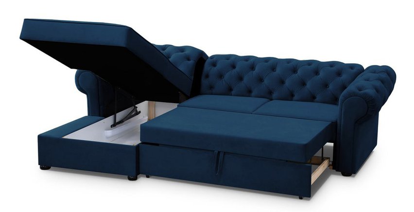 Corner sofa with sleeping function Brusce (Fabric: Kronos 09, Side: Left)