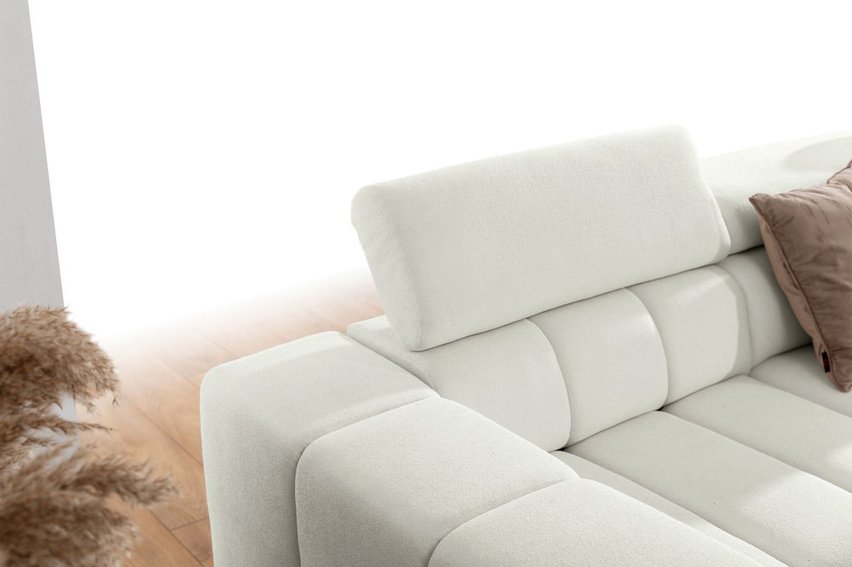 Corner sofa with sleeping function Ragussino L-shaped with side section Sicuro 60 right-hand side