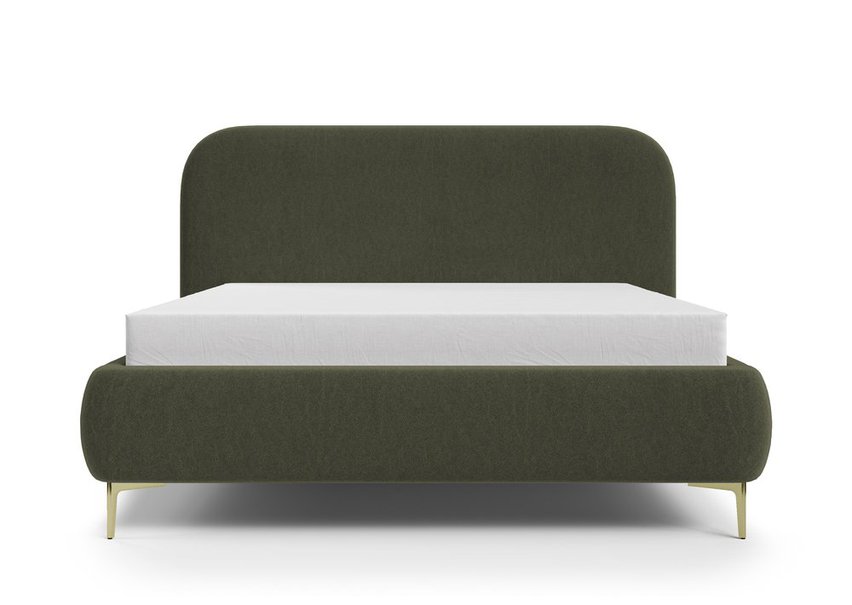 Upholstered bed 180x200 cm Monno Castel 39 metal frame easy-to-clean velvet gold legs