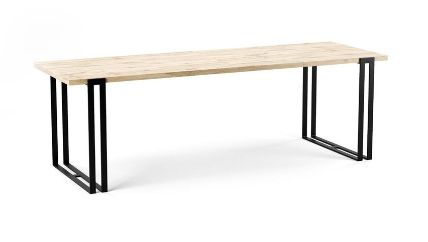 Extendable Acacia Table 120x80 cm Craft Oak Gold/Black