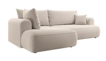 Ovo II L-shaped corner sofa with sleeping function Castel 03 with side and container, easy-to-clean velvet, left-hand