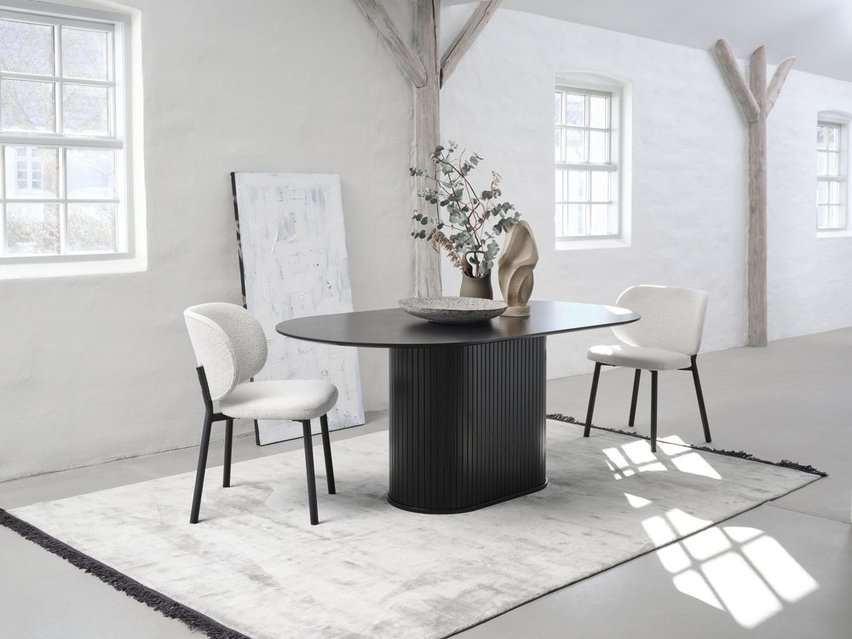 Oval table Gativel 95x180 black oak