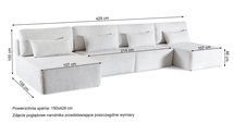 Corner sofa with sleeping function Moduliano U-shaped large with container universal cream boucle