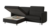 Busu Moly 99 corner sofa with sleeping function with a container, black legs, left-hand side