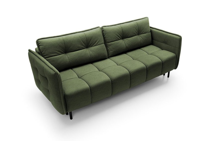 Portosello three-seater sofa bed with pocket spring and storage (Fabric: Castel 39, Legs: Black)