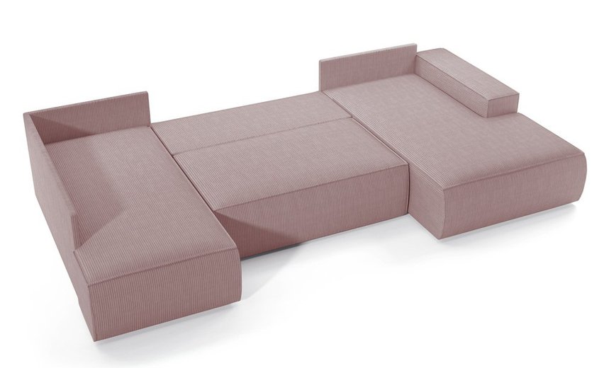 Corner sofa with sleeping function Farese New U-shaped with container right side (Fabric: Poso 27)