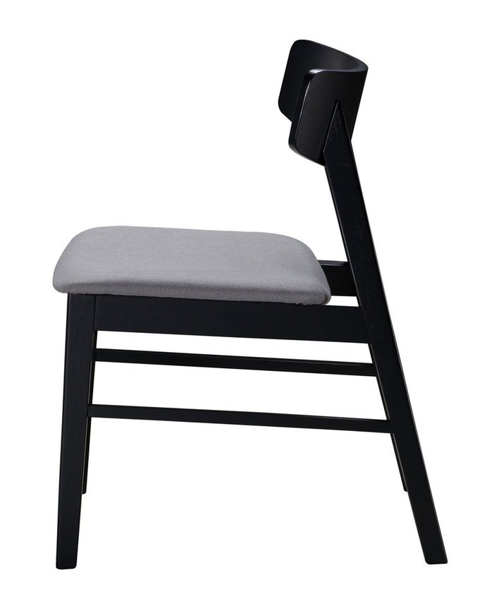 Paraves wooden chair, black oak/light gray