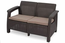 Corfu Keter four-seater garden set with a table, dark brown