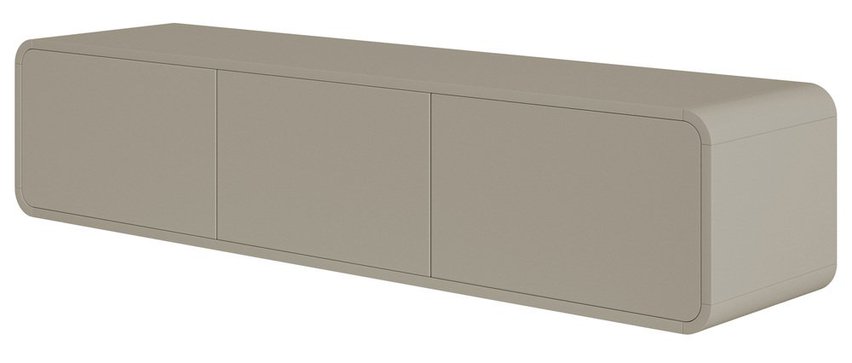 TV cabinet Oro 154 cm with three drawers hanging gray beige