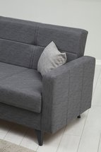 Desizes three-seater sofa with armrests, dark gray