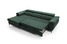 Pernes L-shaped corner sofa bed with adjustable headrests and armrests and a container (Fabric: Letto 39, Side: Left)