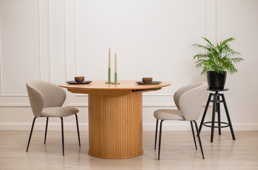 Gativel extendable table 120-167 cm slats natural oak
