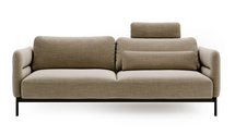 Solianero three-seater sofa bed, dark beige braid