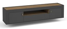 Lammila TV cabinet with drawer 171 cm black / whiskey oak