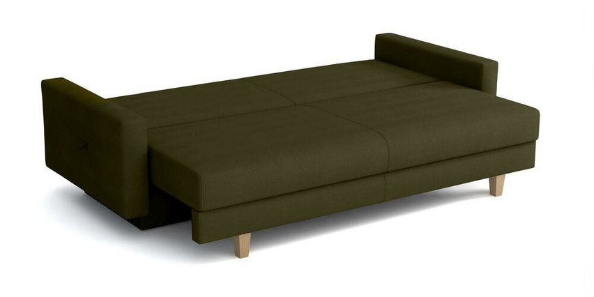 Lartes three-seater sofa bed with storage (Fabric: Monolith 38, Legs: Natural)