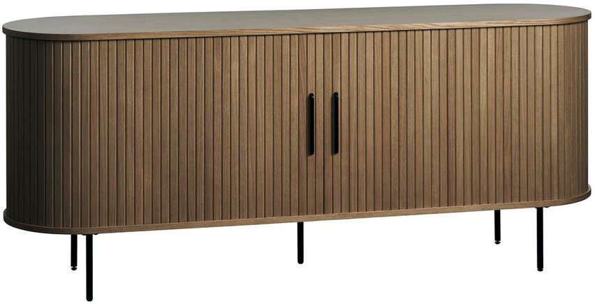Commode Gativel 180x76 cm Lamelles Chêne Brûlé