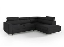 Corner sofa with sleeping function Vero L-shaped with Neve 100 container, braided, right-hand side