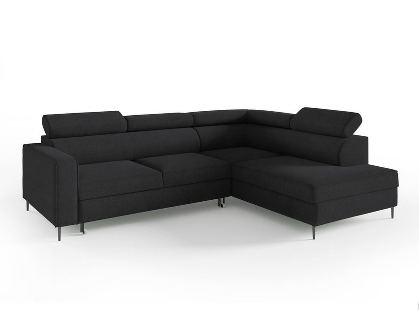 Corner sofa with sleeping function Vero L-shaped with Neve 100 container, braided, right-hand side