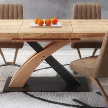 Reinosa extendable table 160-220x90 cm golden oak - black base