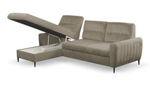 Corner sofa bed Laretta L-shaped with storage (Fabric: Velluto 03, Side: Left)