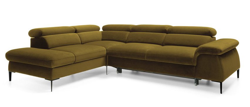 Naverro L-shaped corner sofa bed (Fabric: Monolith 38, Side: Left)