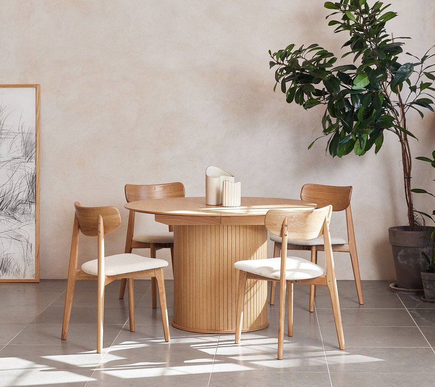 Gativel extendable table 120-167 cm slats natural oak