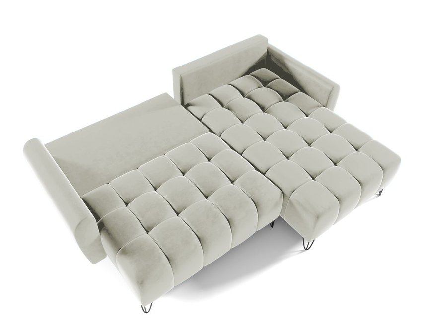 Corner sofa with sleeping function Minna L-shaped Amon 18 with container hydrophobic velvet universal