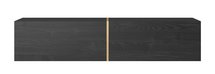 Bisira TV cabinet 140 cm Black ash with gold insert