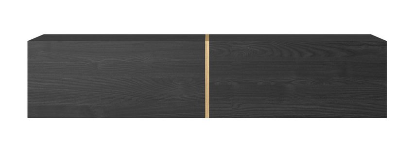 Bisira TV cabinet 140 cm Black ash with gold insert