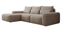 Carnos L-shaped corner sofa with sleeping function with additional lumbar pillows Melody 12 left-hand chenille