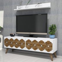 Arabesque TV cabinet with wall shelf