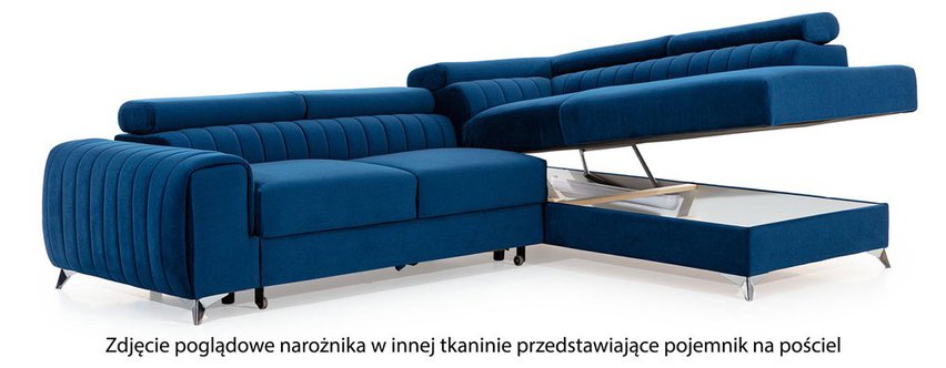 Corner sofa with sleeping function Negreiros (Fabric: Paros 06, Side: Right)