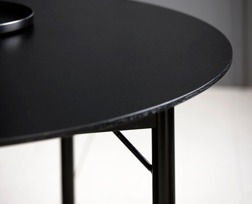 Savona dining table round top 120 cm black