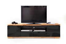 Bridder TV Cabinet 202 cm Gloss Black/Oak