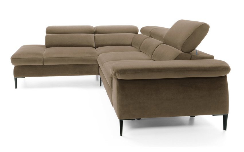 Naverro L-shaped corner sofa bed (Side: Left, Fabric: Monolith 09)