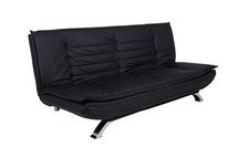 Fridoa sofa 196 cm black eco-leather